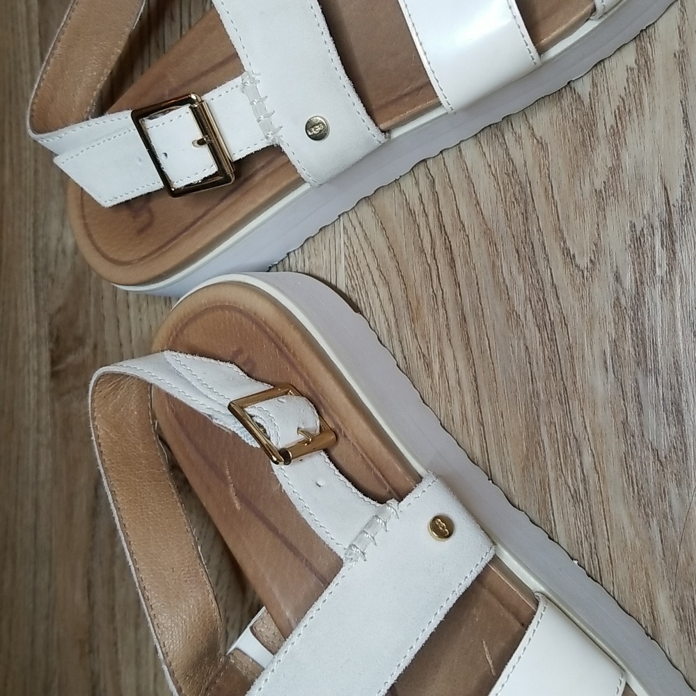 Ugg Treadlite Womens Braylynn White Flatform Wedge Heel Sandals - Picture 8 of 14